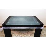 BTC Satyam Transparent Durable Vinyl Dining Table Cover Wipe Clean Oil Spill-Proof Waterproof Stain-Resistant Rectangle Table Cover for Dining Table 6 Seater (Silver Lace, 54