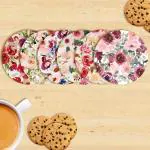 CLAWCRAFTS 6 Piece Wooden Coasters with Beautiful Design for Dining Table, Coaster for Home Decor, Coaster for Office Table, Coaster Gift Set