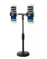 JOKIN Dual Phone Holder with 2 Clip and 2 Ball head mobile stand Desktop Live and Outdoor Live Shooting Control High And Low Selfie Phone Support 360 Degree Mount Stand| Mobile Holder | Mobile Phone Stand