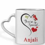 MM9E You are So Special Anjali Heart Handle Mug, I Love You Anjali, Anjali Name Mug,Valentine's Day, Anniversary Gift, Happy Birthday Gift, Rakhi Mug, Wife,Sister,Ceramic Coffee Mug 325ml