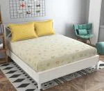 Mafatlal Cotton  Blend Floral King Bedsheet with 2 Pillow covers