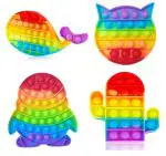 KARTUNBOX Fidget Multi Toys, Big Push Pop Its Bubble Fidget Sensory Toy, Autism Special Needs Silicone Stress Relief Toys, Sensory Toys Novelty Gifts for Kids (Multicolor) (Pack of 4)