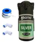 BIOTIC WATERS SILVER RO Pump 100 GPD Original 24v DC Imported Booster Pump, Noiseless, Copper Winding, Universal Corrosion Resistant Motor for all RO Water Purifiers with Elbows and 1 year Warranty