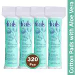 FEALS Aloe Vera Cotton Pads for Face Makeup Removal (320 Soft Round Pads) -80 Count x Pack of 4