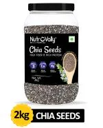 NutroVally Raw Chia Seeds for Eating| Loaded with Zinc, Omega 3, Calcium & Fiber | Superfood, Healthy, Clean Seeds | Chia seeds (2kg)