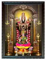 Emperor Art Gallery, God Venkateswara Swamy With Lakshmi Photo Frame # Wood Frame With Glass# Size(14.5 X 10.7)inch Black Religious Frame Religious Frame