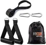 FITCOZI Heavy Duty and Non Slip Resistance Band Handle with Door Anchor, Carabiner Hook and Bag