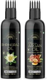 Desi Crew Bhringraj Hair and Argan Oil for Skin, Body and Hair Care 100 ml Each