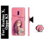 BUDDHU Girl Quote Printed Hard Back Case Cover with Mobile Holder, Pop holder, Pop socket for Realme X, Oppo K3