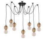 Homesake Chandelier For Living Room, Jhumar Lighting For Home Hall, Jhoomar, Chandelier For Living Room (1.25 M, Black Twisted Wire) 7 Arms