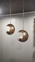 Blissful Decors small hanging christmas half- moon shape Candle tea light holder for christmas Decoration for Home, Room, Bedroom, Christmas Decoration New Year Decoration Pack of 2