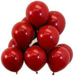 Hippity Hop Rubber Red Macron Balloons (Pack Of 10 Pcs)