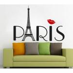 Wallzone Black,Red, Multicolor Vinyl Qoutes Paris Small Wallsticker, 50 X 70 Cm