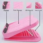 FirstFit Adjustable Balance Board, Calf Stretcher, Portable and Non-Slip Incline Slant Board for Foot Stretcher, Leg Stretcher and Under Desk Footrest - Size (26 x 28.5 x 8cm) Pink