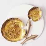 Artact Serene Lotus Pond Wall Art with Casted Gold Fishes High Gloss Finish on Metal with Meenakari