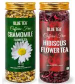 Blue Tea Chamomile And Hibiscus Flower Herbal Tea -80 g (Pack of 2)