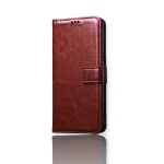 Trounce Vintage Series Faux Leather Brown Wallet Flip Back Case Mobile Cover For LG K10