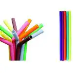 iLife Reusable Smoothie Straws Long Extra Wide Fat Silicone Straws with 2 Cleaning Brush (Big+Small)
