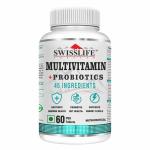 SwissLife Forever Multivitamin with Probiotics - 45 ingredients 60 Tablets for men and women| Vit.A, B vitamins, C, D, E | Biotin, Zinc, Vitamins, Minerals and Giloy (60 Tablets)