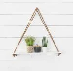 Vah White Wall Hanging Shelf Wood Floating Shelves Rustic Rope Plant