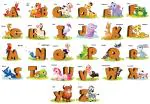 Artway 'Children Early Education Cartoon Alphabet ' Wall Sticker (Children's Room Décor Stickers)