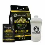 MUSCLE TRAIL Gold Standard Natural Whey Protein | 24g Protein | 70 pouches | Isolate primary source for muscle recovery | Low carb & Fat | Shaker inside | 2.17 kg (Dutch Chocolate)