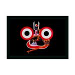 Dharvika Innovations Plastic Jagannath Painting Sparkle Coated Home Decorative With Frame, 14 X 20 Inch