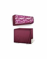 The Furnishing Tree 1.5 Ton Bluestar DLTU Maroon and Purple Camouflage PVC Split AC Cover set (25.4 x 99.1 cm)