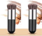 Bingeable Black Round Found Professional Makeup Brushes Set Soft Synthetic Multi Purpose