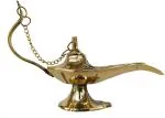 Rastogi Handicrafts Brass Aladdin Genie Lamps Incense Burners Big Golden Color Lamp (5 x 3.5 inch)