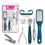 Majestique Professional Manicure and Pedicure Tools Kit | 7-Piece Set for Smooth, Beautiful Feet | Ideal for Personal and Professional Use - 7Pcs/Multicolor