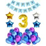 Acril age 3HB BLU PPLGOLD THEME Balloon