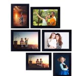 ADG ARTS Wall Wood MDF Photo Frame With Glass (Black,6 Photos) -PSC-6