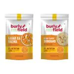 BURLY FIELD 100% Natural Dessert Combo Gajar Halwa + Kesar-Elaichi Shrikhand Ready Mix 200G