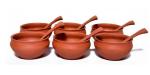 Vaghbhatt Clay Soup Bowls Set,Dahi Handi/Biryani Handi with Lid, Clay Handi for Making Curd and Serving 100% Natural Clay- Large