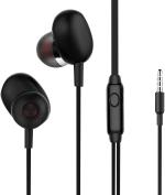 Zbox Black In The Ear Tangle Free Head Earphone Wired Headset
