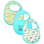 Mee Mee Baby Feeding Bibs | Waterproof, Absorbent & Easy Wash Weaning Bib (Blue) Pk - 3