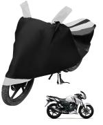 Auto Hub Bike Cover for TVS Apache RTR 160 , Dustproof UV Protection water resistant Custom Fit Cover-(Black-White )