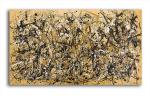 Tamatina Multicolor Jackson Pollock Autumn Rhythm Abstract Unframed Art Canvas Painting - 28X16 Inch