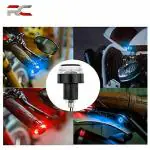 Riderscart Motorcycle LED Indicator Dual Color Blinker Stylish Handle Bar Light Universal for all Bike (4 Pcs, White & Red)