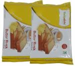 Bakeshree Premium Handmade Rusk Roasted Bread | Perfect Teatime Toast Sugerfree 400g Pack of 2 (Butter)