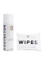 Sneaker King Shoe Protector Stain & Water Repellent Spray 200ml & Quick Sneaker Cleaning Wipes 12 pcs (White)