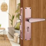 Godrej Locks Mortise Lock I Mortise Door Handle Lock for Main & Internal Door in Residential & Commercial Spaces I NEH 19-1CK I Black Antique Copper Finish 20cm / 8Inches Handle, with Lock Body & 3 Keys