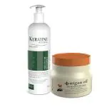 Keratine Professional Argan Oil Sulphate free shampoo and mask (COMBO PACK) 500ML EACH (KP-ACSM)