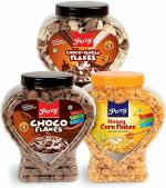 Percy Breakfast (Honey Cornflakes, Choco Vanilla Flakes & Choco Flake Cereal), 3 Jumbo Jars