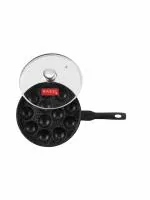 HAZEL Marvy Appe Maker Non Stick With Glass Lid Aluminium with 12 Cavity