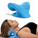 TENS Neck and Shoulder Relaxer for Pain Relief and Cervical Traction Device for Spine Alignment, Neck Stretcher Chiropractic Pillow for Neck Pain Relief