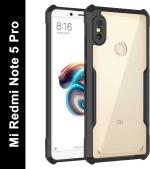Meephone Mobile Cover for Mi Redmi Note 5 Pro (Black, Transparent, Grip Case, Pack of: 1)