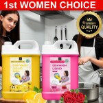 Bliss & Blush Dish wash Liquids Yellow 5Liter & Pink 5Liter Combo Pack | Removes Tough Grease, Leaves No Residue