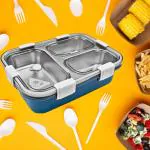 KELLO 3 COMPARTMENT LUNCH BOX, LEAK PRROF FOR OFFICE, KIDS, BOYS AND GIRLS